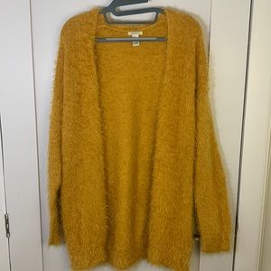 Super Cozy Yellow Fuzzy Cardigan